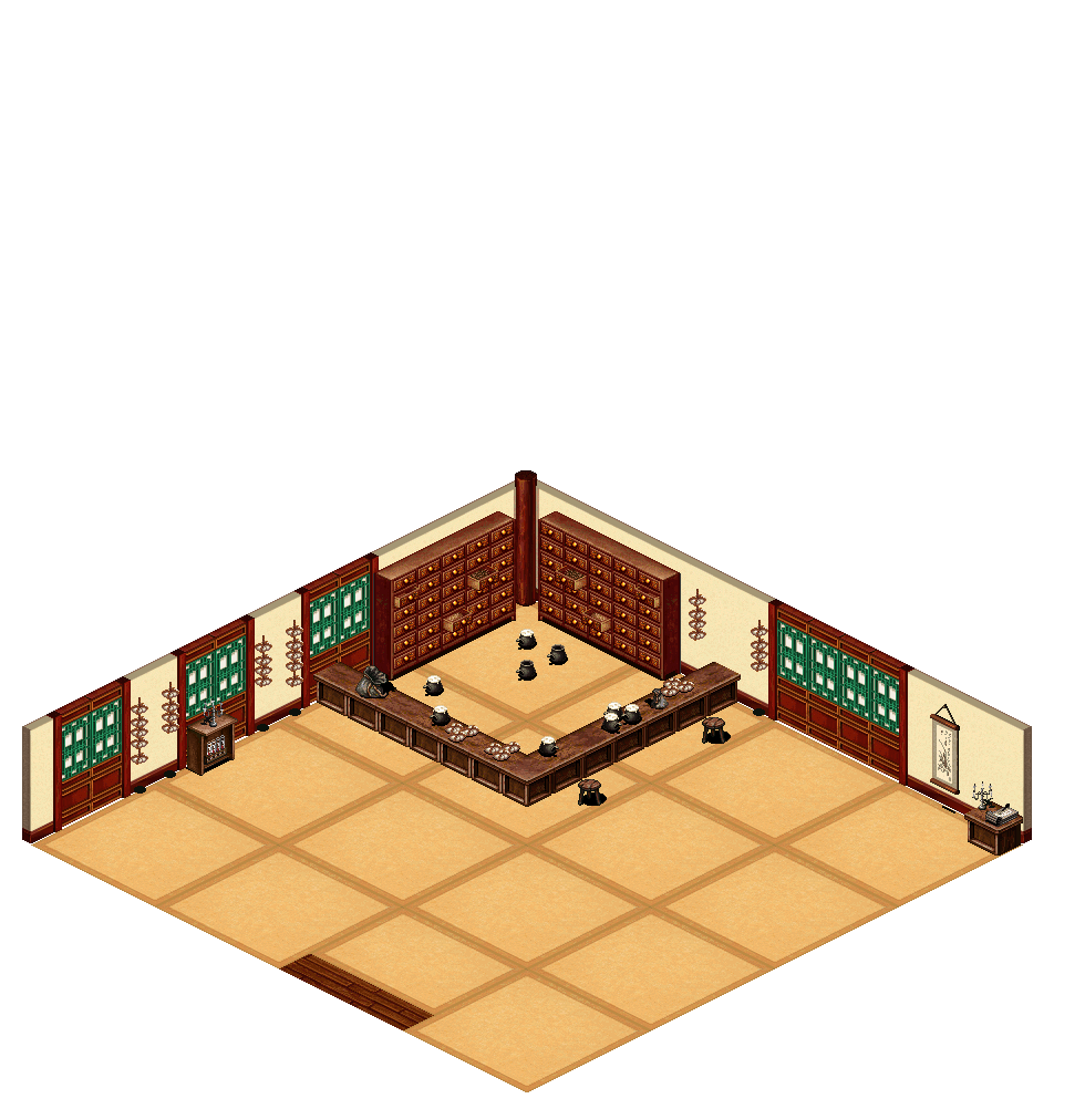 Sang's Herbal Shop rendered terrain map