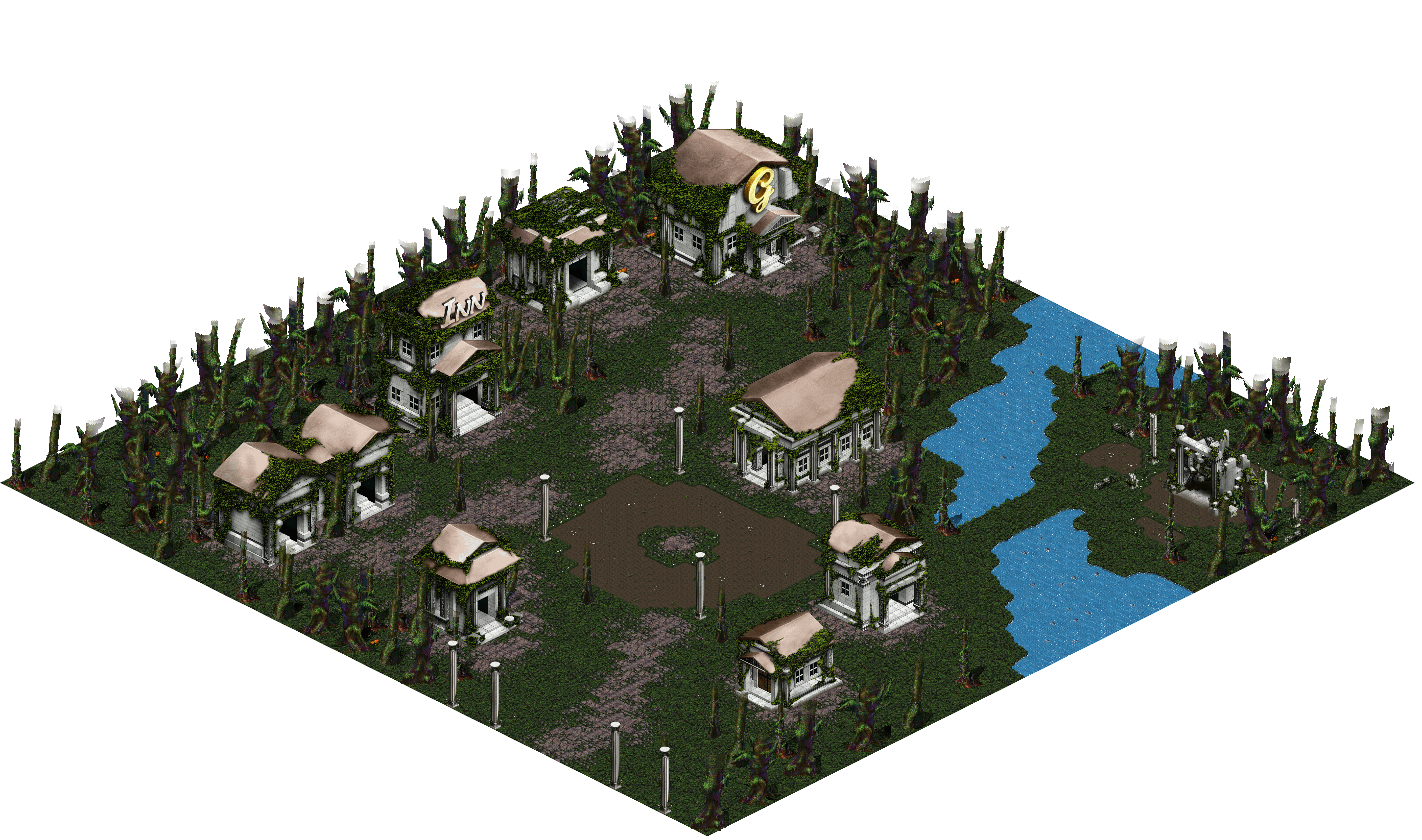 Tavaly Village rendered terrain map