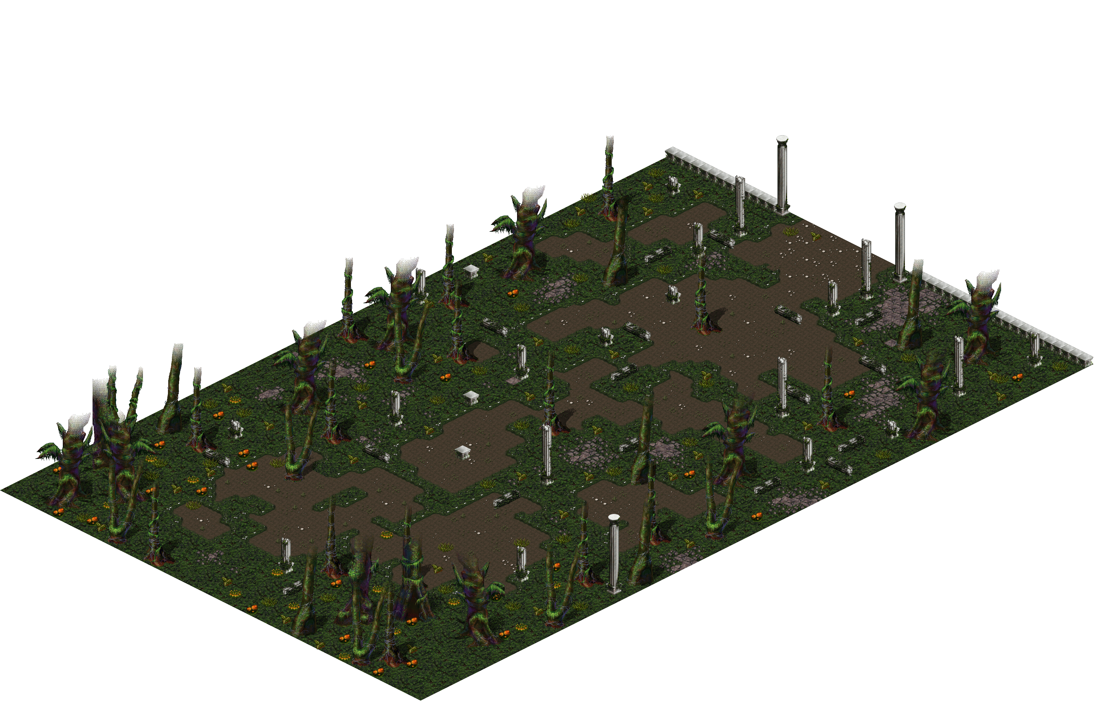 Sacred Forest 1-3 rendered terrain map