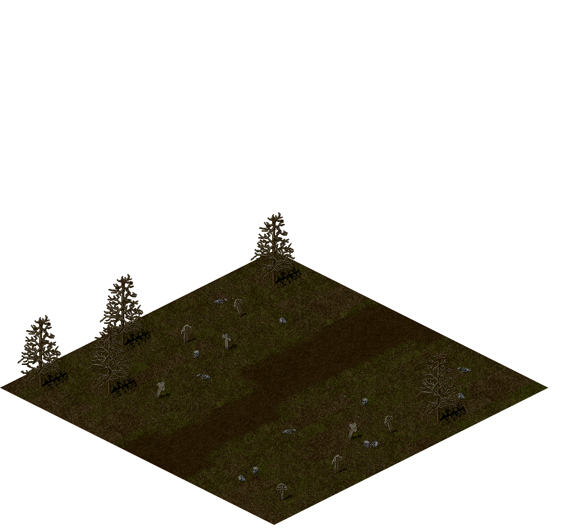 Road to House Macabre rendered terrain map