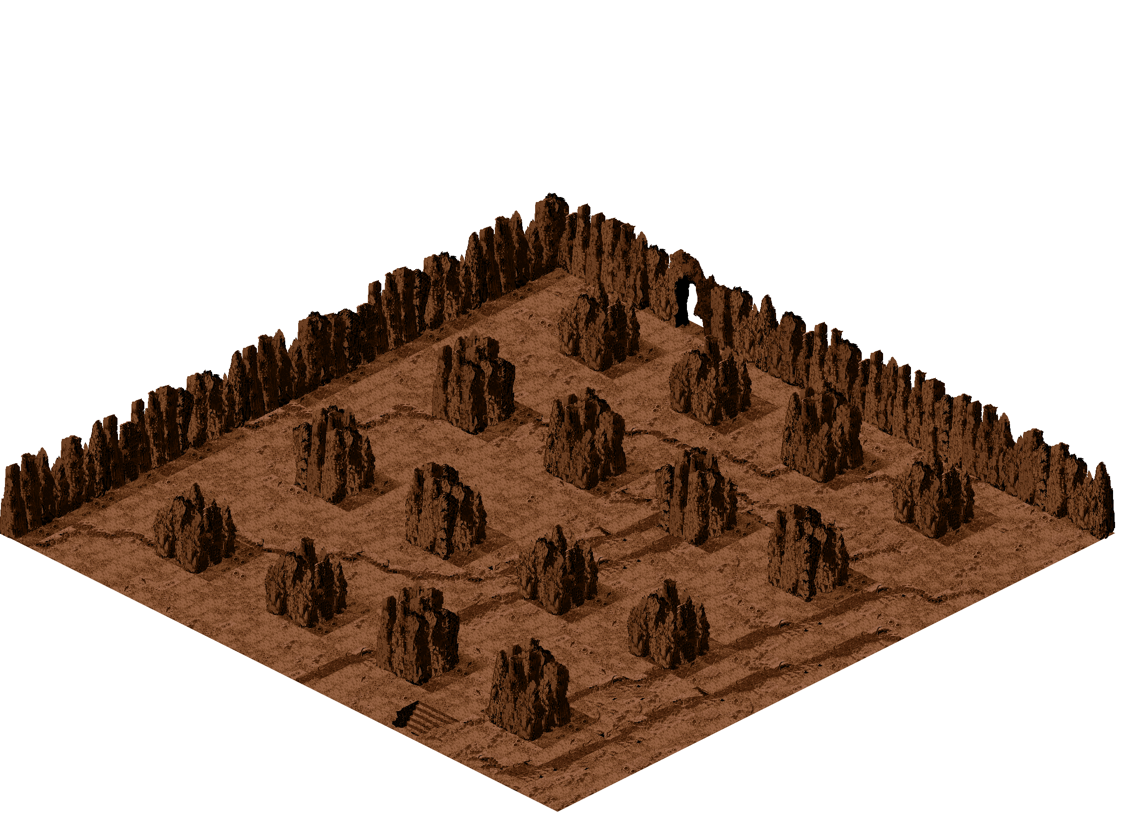 Abel Dungeon 3-3 rendered terrain map