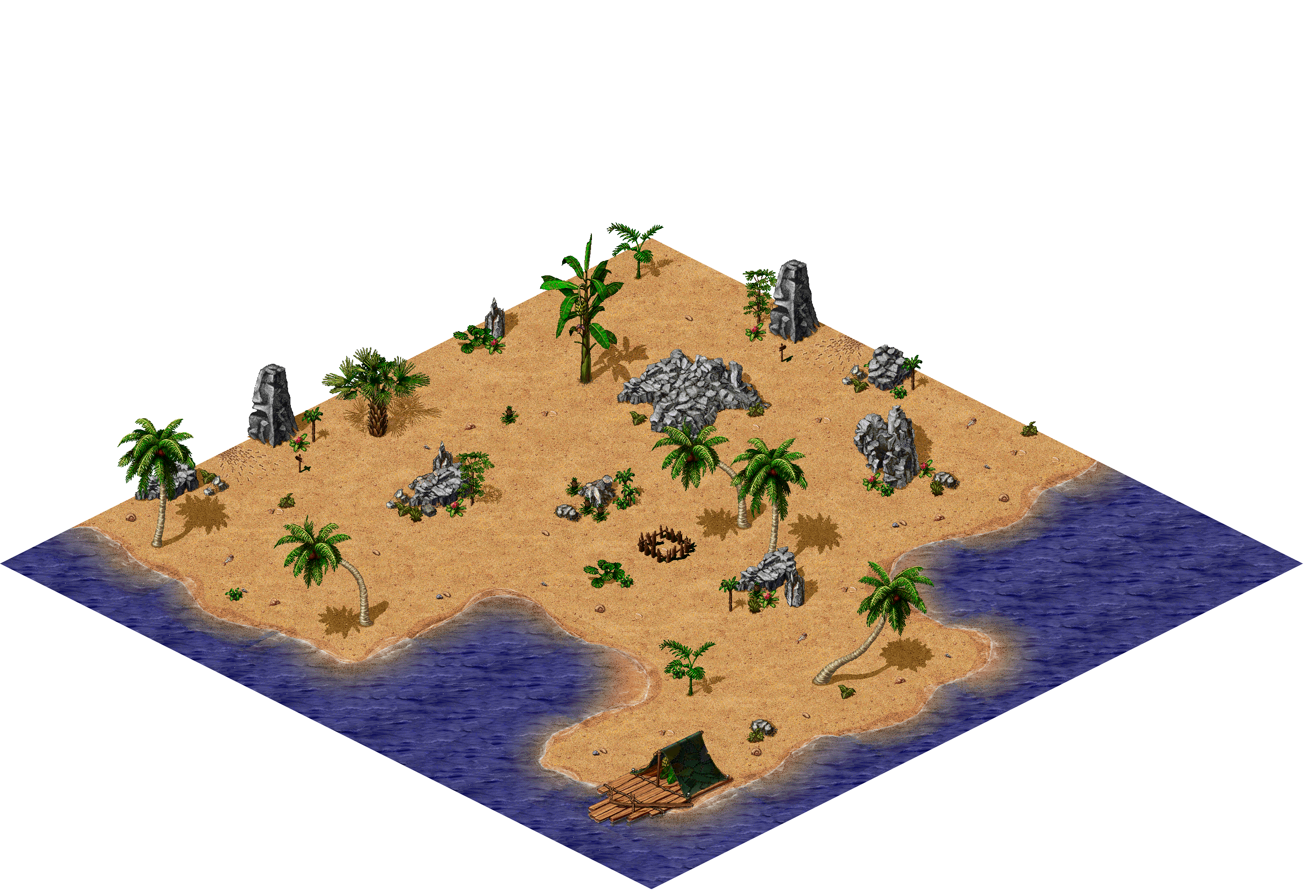 Karlopos Island rendered terrain map