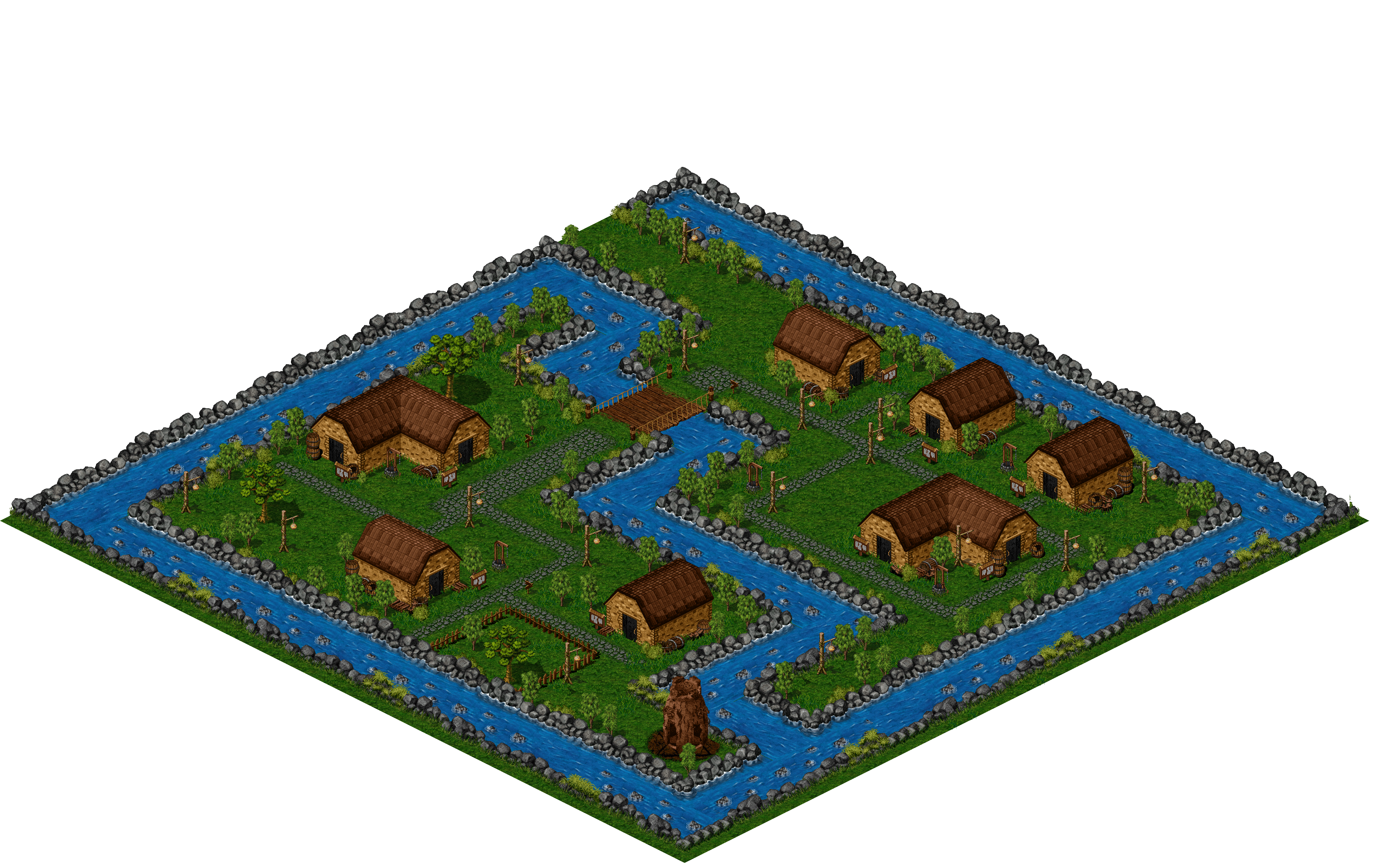 Piet Village rendered terrain map