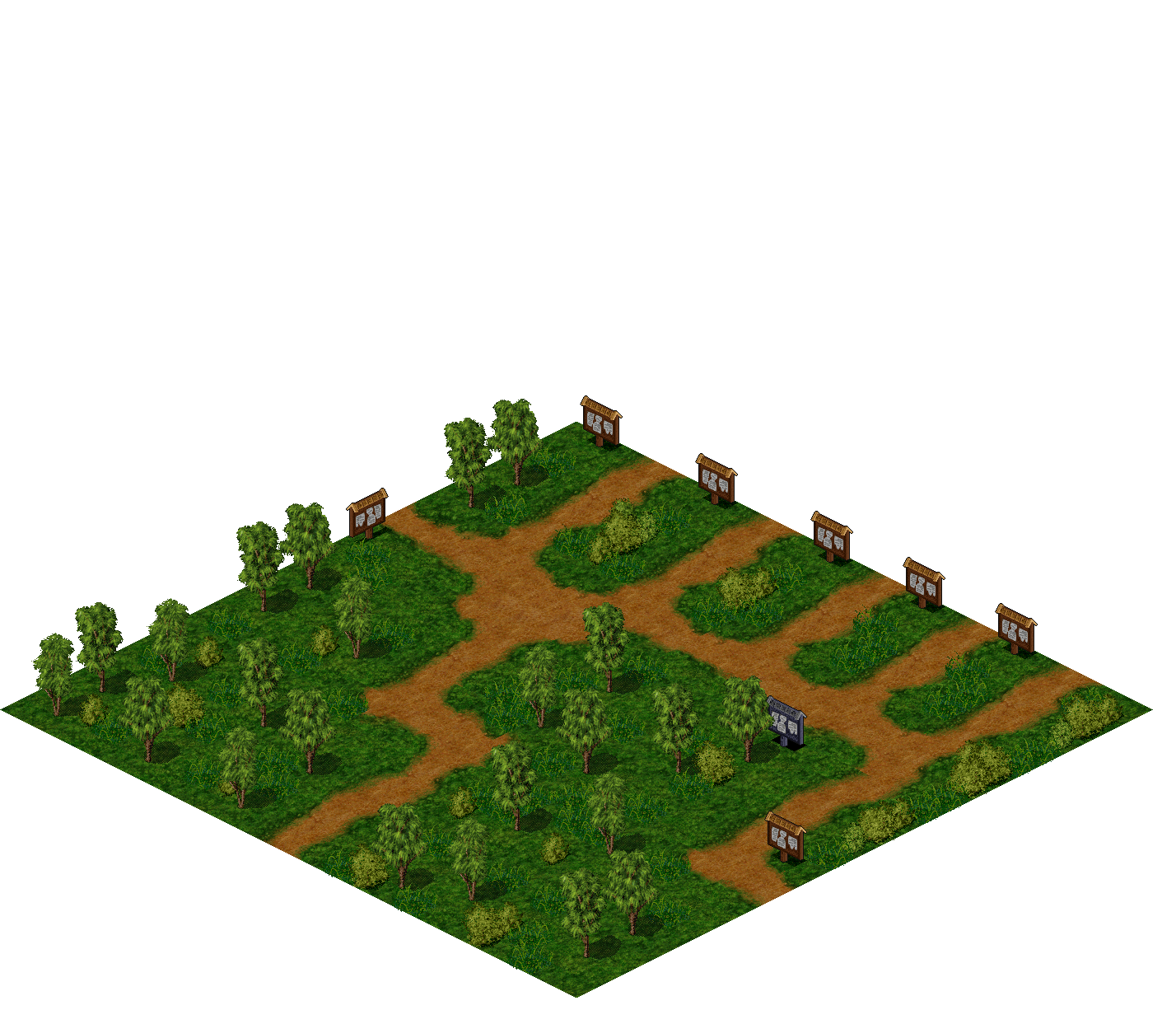 East Woodland Crossroads rendered terrain map
