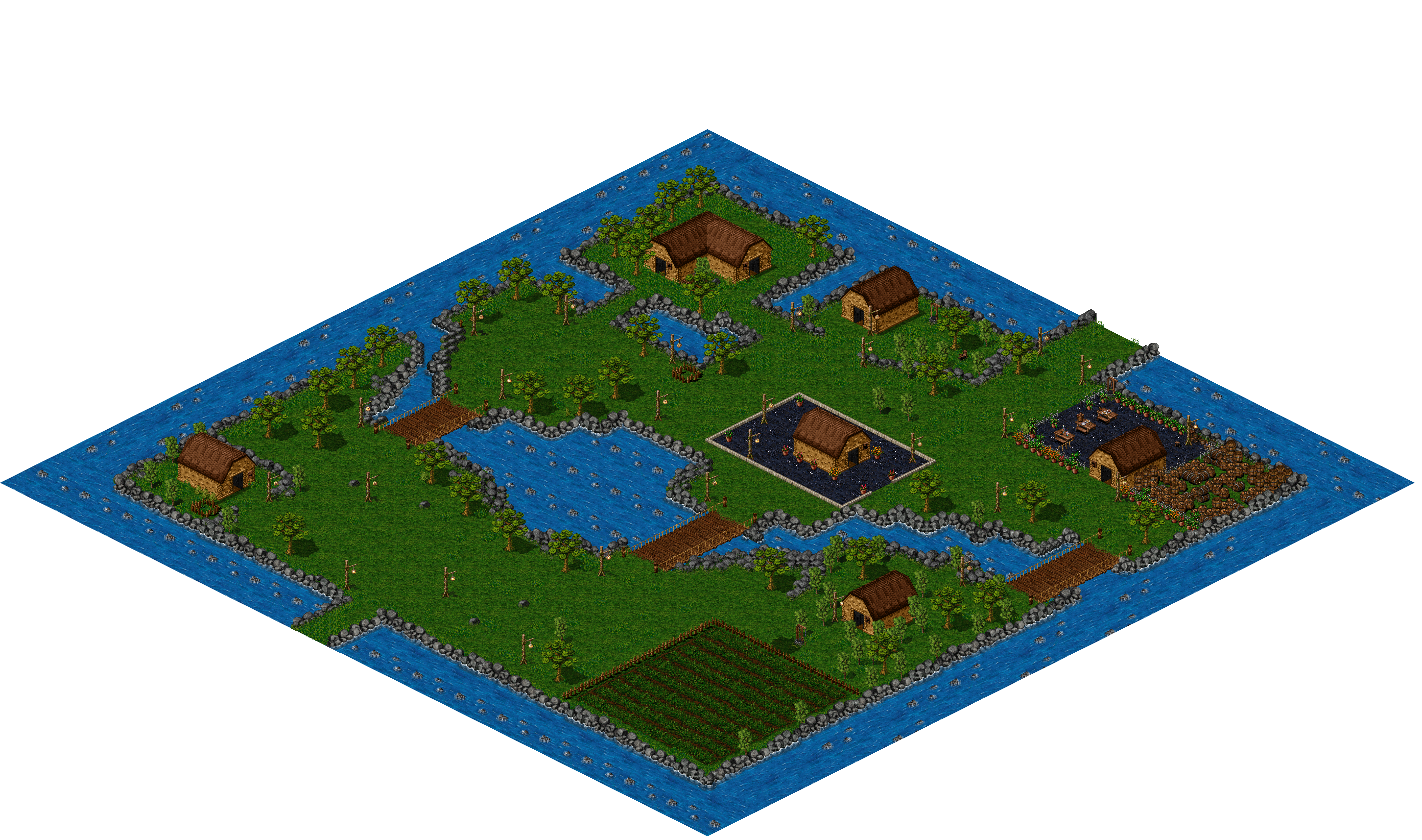 Grassland Village rendered terrain map
