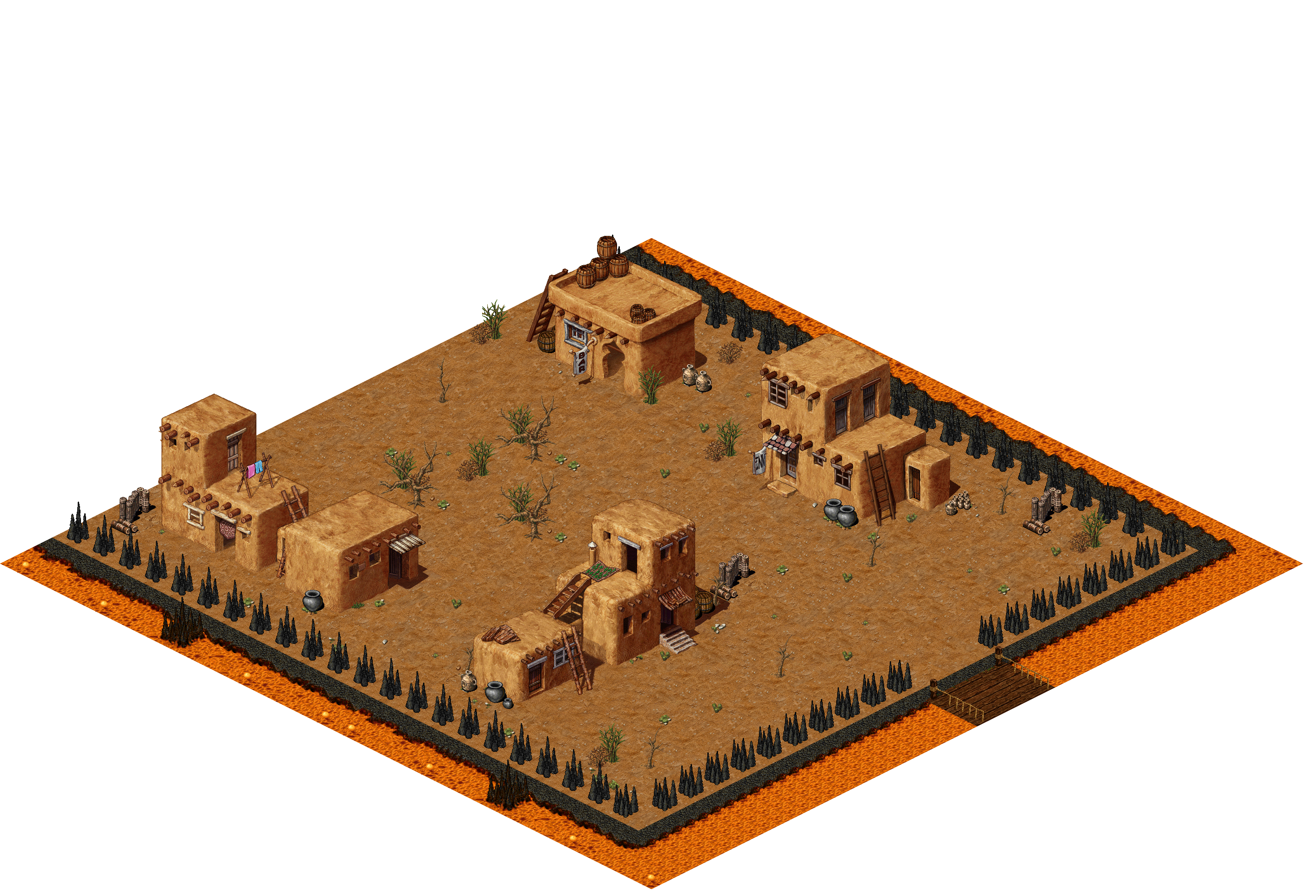Plamit Village rendered terrain map